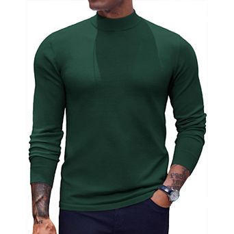 COOFANDY Men' Mock Turtleneck Long Sleeve Shirts Basic T-Shirt Lightweight Ribbed Pullover Sweater