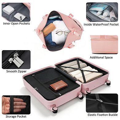 Merax 2‑Piece Luggage Set 20" Front-Opening Carry-On, 28" TSA‑Lock Checked Suitcase