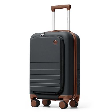 Merax 20" Front Opening Carry-On Luggage with USB Port & Cup Holder