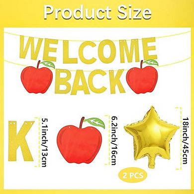 Back to School Banner, Gold Star Balloon Classroom Decor Kit