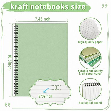 6 Pack Spiral Notebooks College Ruled 140 Pages Thick Paper For Study Office