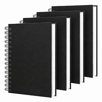 B5 Hardcover Spiral Notebooks 4 Pack 7mm College Ruled 100gsm Thick Paper