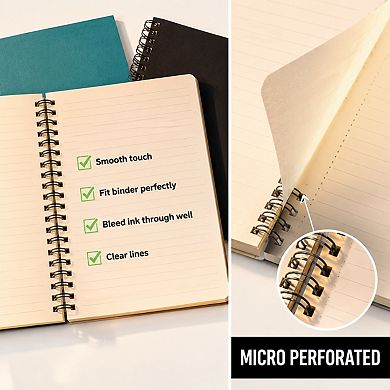 3 Packs Spiral Hardcover Lined Notebooks 85x11 240 Pages 100Gsm Paper For Work School