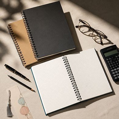 3 Packs Spiral Hardcover Lined Notebooks 85x11 240 Pages 100Gsm Paper For Work School
