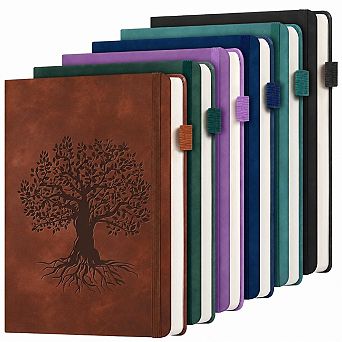 6 Pack A5 Lined Leather Journal Notebook 200 Pages Thick Paper Hardcover Writing Journal