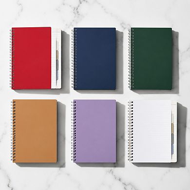 3 Subject Spiral Notebooks 6 Pack 150 Sheet College Ruled Pocket Dividers