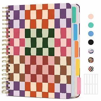 8.5x11 Hardcover 5 Subject College Ruled Notebook With Removable Dividers Tabs 280 Pages