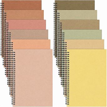A5 Spiral Notebooks 12 Pack College Ruled 120 Pages Thick Cover For Work School