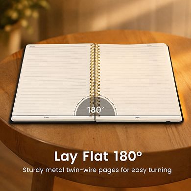 6 Pack Hardcover Lined Spiral Notebooks 140 Pages College Ruled Journal Set