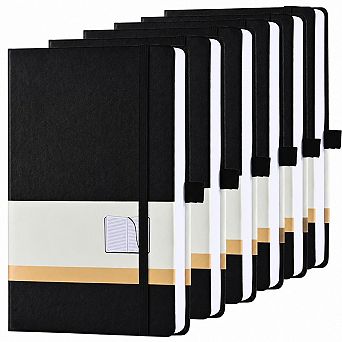 Faux Leather Hardcover Lined Journal Notebook 100gsm Paper Lay Flat Pen Loop Closure