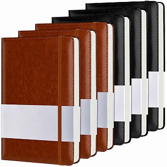 6 Pack A5 Hardcover Faux Leather Lined Journals 192 Pages For Work School Travel