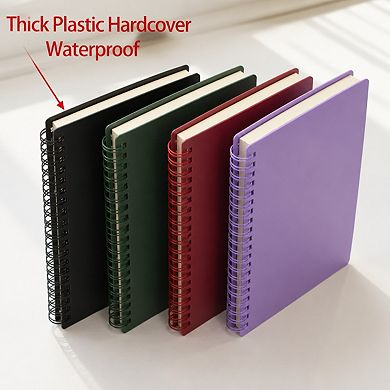 Thick Plastic Hardcover College Ruled Notebook Waterproof Thick Paper For Study Work Travel