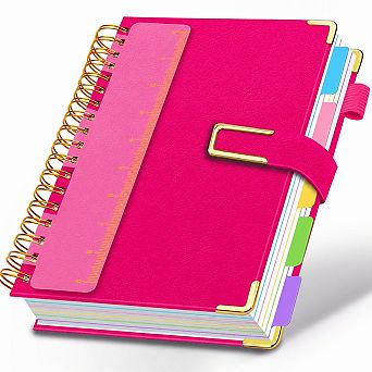 Leather Hardcover Spiral Notebook College Ruled 300 Pages Magnetic Closure Journal