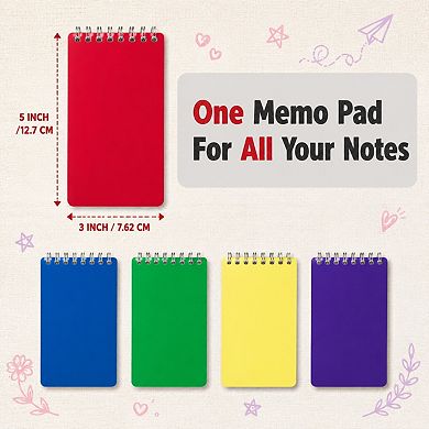 3x5 Pocket Spiral Notepads Bulk 25 Pack Lined Memo Pads For School Office