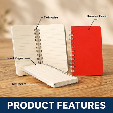 Small Spiral Pocket Notebooks Bulk 40 Packs Lined Memo Pads Assorted Colors
