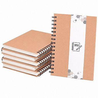 6 Pack Hard Cover Spiral Notebooks 200 Pages Ruled Lined A5 Journal for Work School Gift
