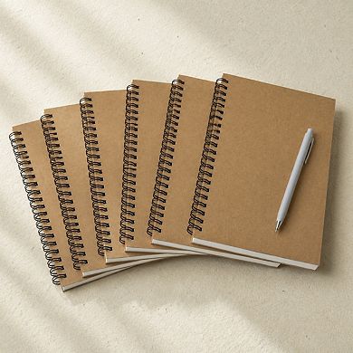 Spiral Blank Notebook Hard Cover Thick No Bleed Paper 5 Pack
