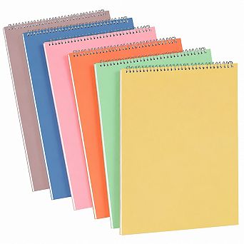 6 Pack Spiral Legal Notebooks College Ruled Hard Cover 8.5x11 70 Sheets