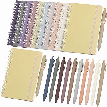 30 Set A6 Spiral Notebooks and Pens Bulk Soft Pastel Lined Pocket Journals for School Office Gifts