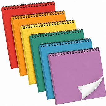 6 Pack Rainbow Landscape Spiral Notebooks College Ruled 80gsm 40 Sheets