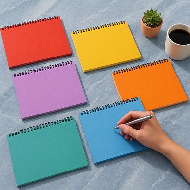 6 Pack Rainbow Landscape Spiral Notebooks College Ruled 80gsm 40 Sheets