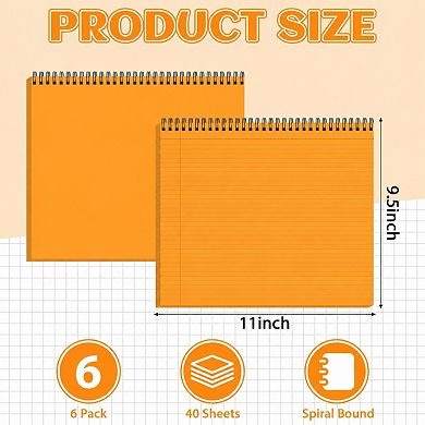 6 Pack Rainbow Landscape Spiral Notebooks College Ruled 80gsm 40 Sheets