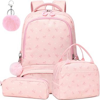 Unicorn Girls 3 in 1 School Bookbag Set Soft Corduroy Large Capacity