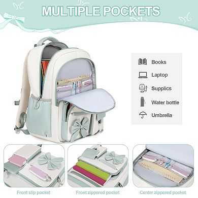 3 Piece School Backpack Set With Lunch Bag Pencil Case Cute Teens Bookbag