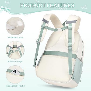 3 Piece School Backpack Set With Lunch Bag Pencil Case Cute Teens Bookbag