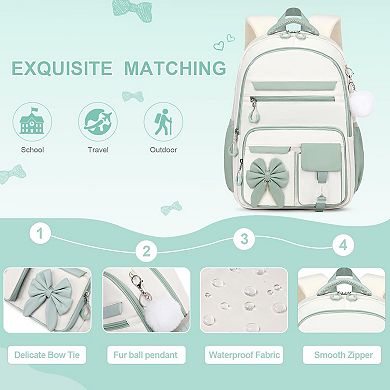 3 Piece School Backpack Set With Lunch Bag Pencil Case Cute Teens Bookbag