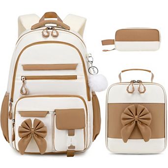 3 pc School Backpack Set With Lunch Bag Pencil Case Cute Teens Bookbag