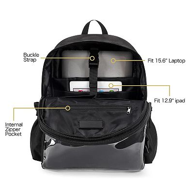 900D Canvas Ita Backpack With Clear Pin Display Window Large Capacity For School Travel