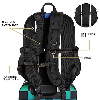 900D Canvas Ita Backpack With Clear Pin Display Window Large Capacity For School Travel