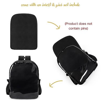 900D Canvas Ita Backpack With Clear Pin Display Window Large Capacity For School Travel