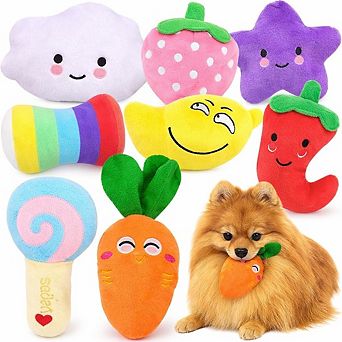 8 Pack Squeaky Puppy Plush Chew Toys for Small & Medium Dogs