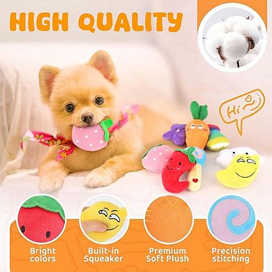 8 Pack Squeaky Puppy Plush Chew Toys for Small & Medium Dogs