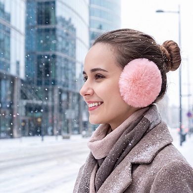 Bandless Ear Warmers Fleece Check Earless Earmuffs Windproof Winter Ear Covers