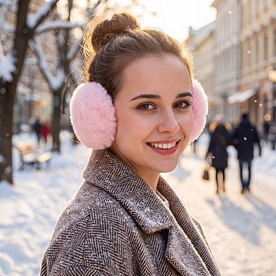 Bandless Ear Warmers Fleece Check Earless Earmuffs Windproof Winter Ear Covers