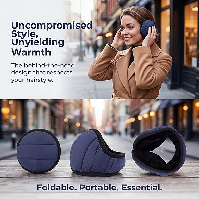 Winter Ear Muffs for Men Behind-the-Head Fleece Ear Warmers