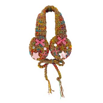 Cute Star Crochet Earmuffs Knit Winter Ear Warmers with Bows for Women