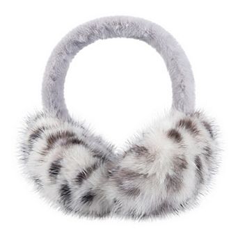 Women's Winter Warm Fuzzy Leopard Print Earmuffs for Outdoor Activities and Cold Weather