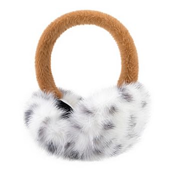 Women's Winter Warm Fuzzy Leopard Print Earmuffs for Outdoor Activities and Cold Weather