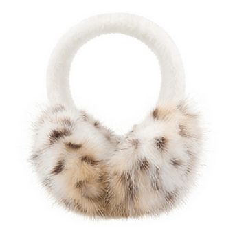 Women's Winter Warm Fuzzy Leopard Print Earmuffs for Outdoor Activities and Cold Weather