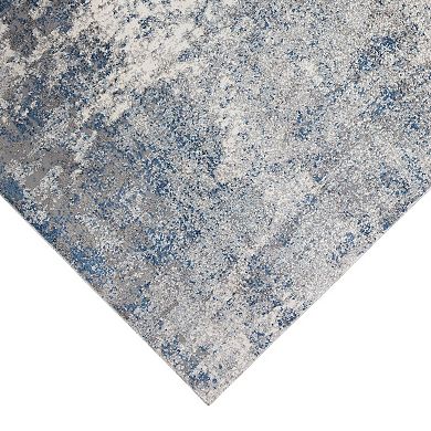 HomeRoots Rectangle Abstract Polyester Area Rug