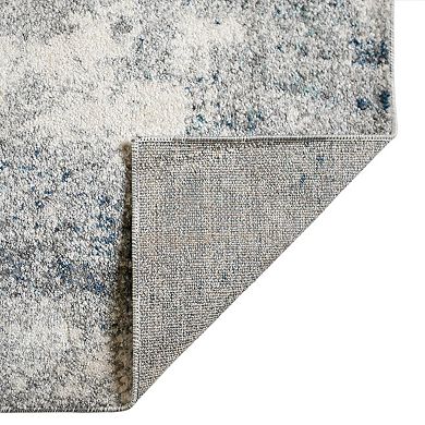HomeRoots Rectangle Abstract Polyester Area Rug