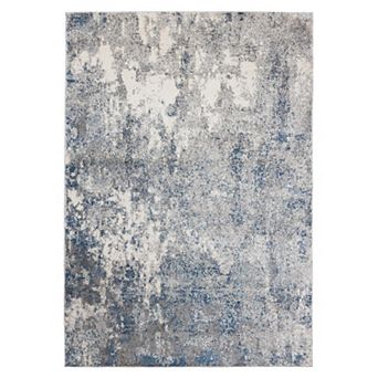 HomeRoots Rectangle Abstract Polyester Area Rug