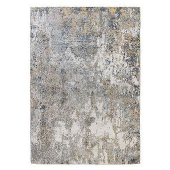 HomeRoots Rectangle Abstract Polyester Area Rug