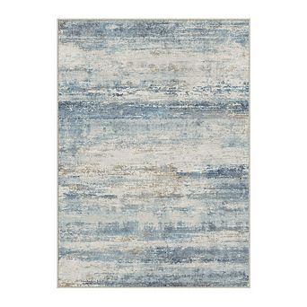 HomeRoots Rectangle Abstract Polyester Area Rug