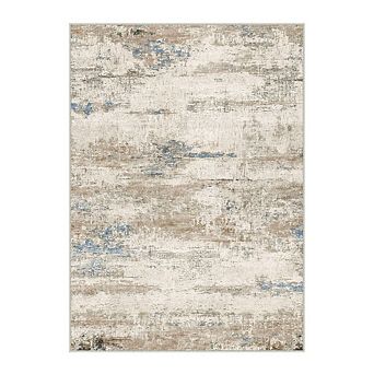 HomeRoots Rectangle Abstract Polyester Area Rug