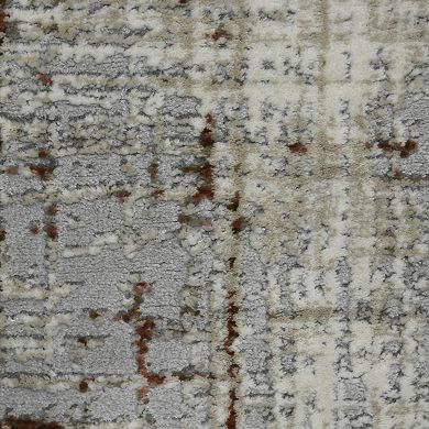 HomeRoots Rectangle Abstract Polypropylene, Polyester Area Rug
